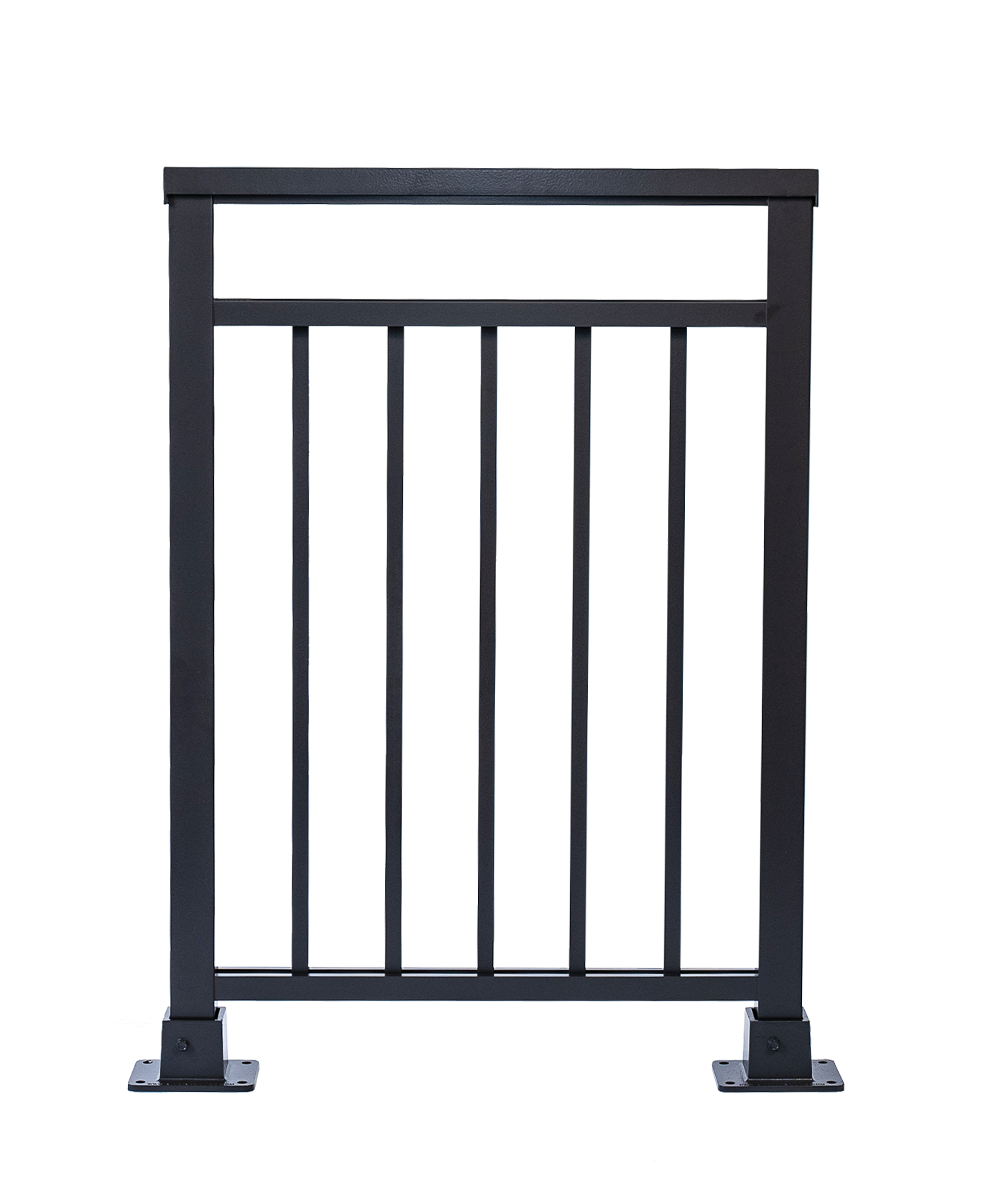 Black Aluminum Deck railing with vertical aluminum bars, M200 3A