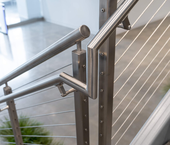 Commercial office in Cincinnati's new stainless steel architectural handrails.