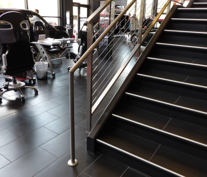 Custom Railing with stainless steel BMW in cincinnati.